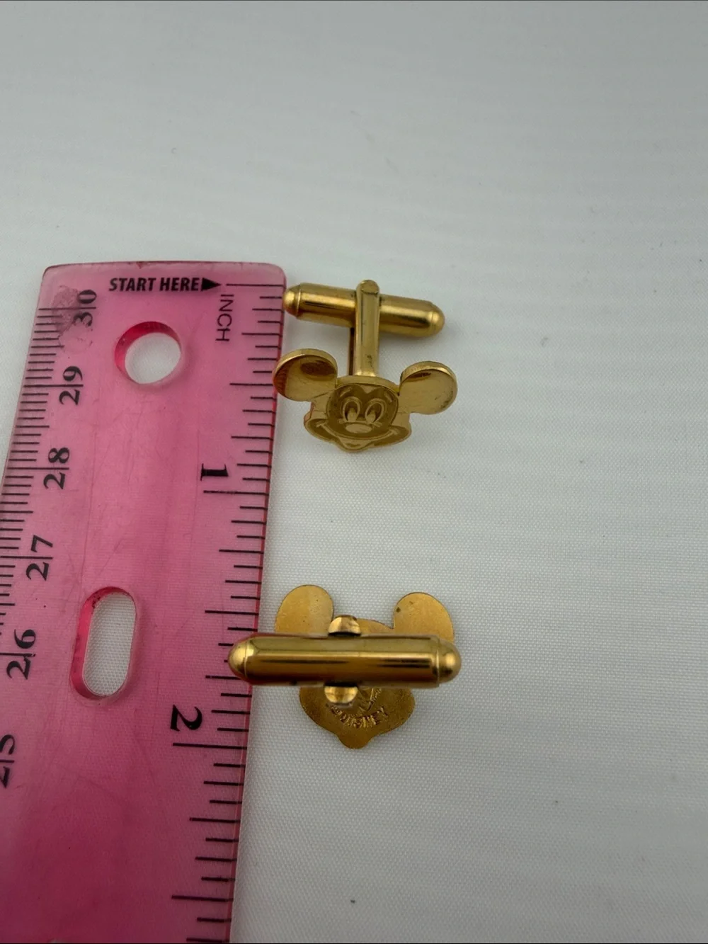 Vintage Gold-tone Mickey Character Head Cufflinks for Men